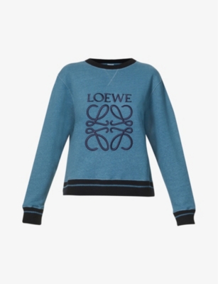 Anagram-embroidered cotton and wool-blend sweatshirt(9319428)