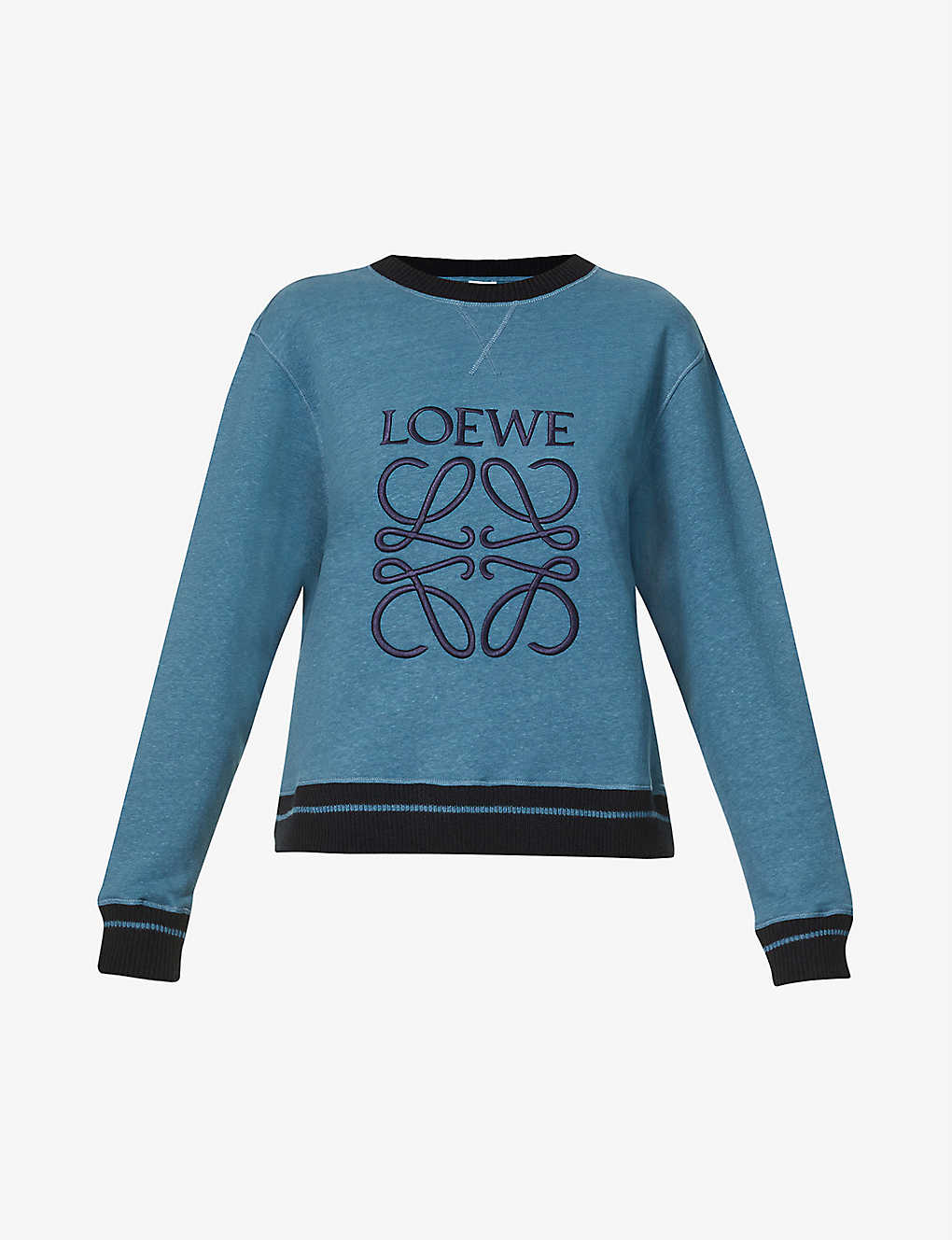Anagram-embroidered cotton and wool-blend sweatshirt(9319428)