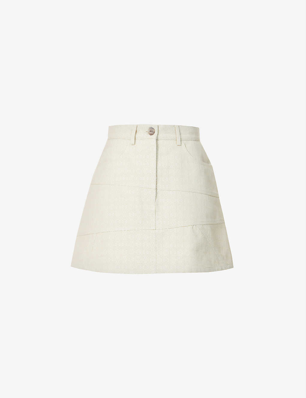 Anagram-embroidered cotton mini skirt(9258081)