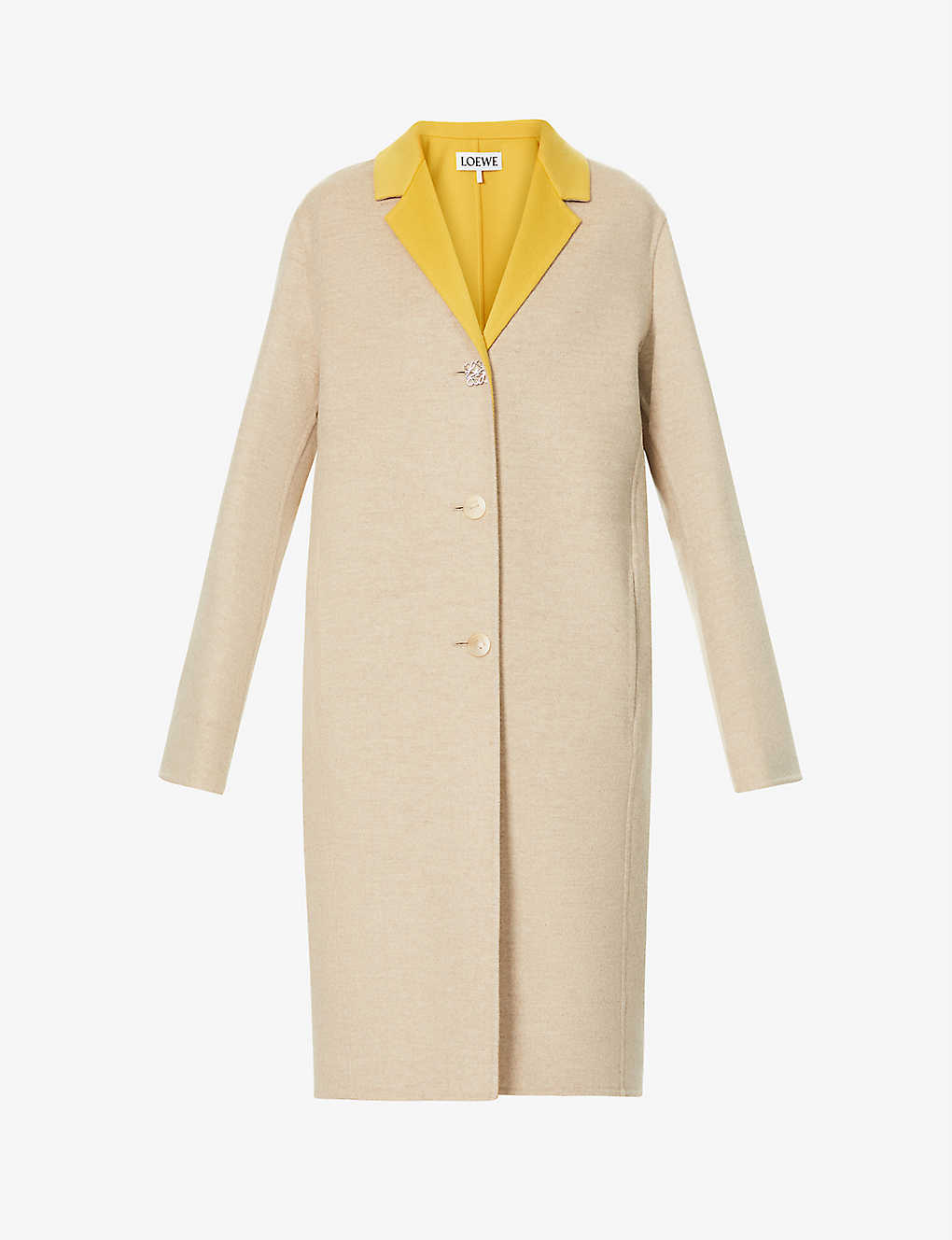 Contrast-lining wool and cashmere-blend coat(9330068)