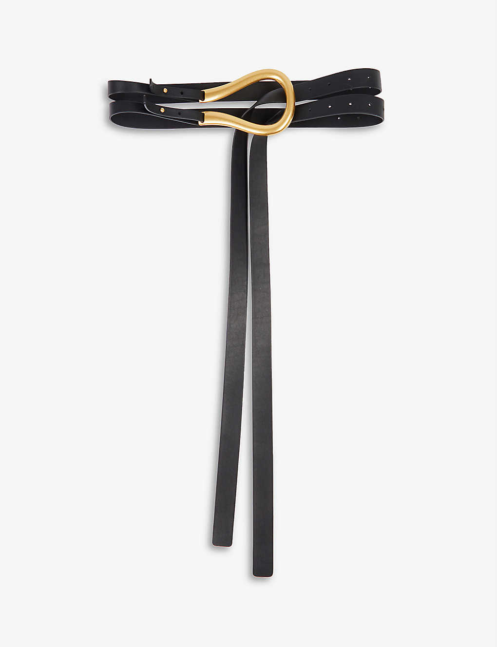 Horseshoe-buckle leather belt(9290571)