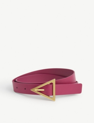 Triangle-buckle leather belt(9255968)