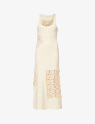 Eria cotton-blench crochet maxi dress(9317887)