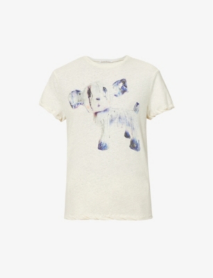 Ebar graphic-print cotton and linen-blend T-shirt(9387674)