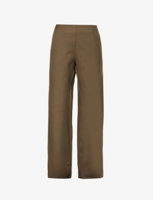 Palestra straight-leg high-rise wool trousers(9375224)