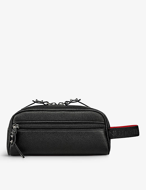 CHRISTIAN LOUBOUTIN: Blaster spike-embellished leather pouch