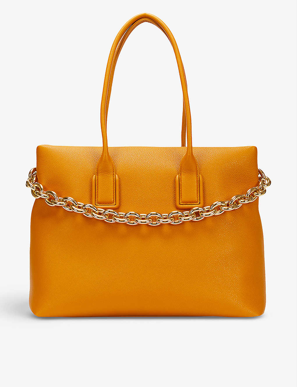 Chain embellished leather tote bag(9315953)