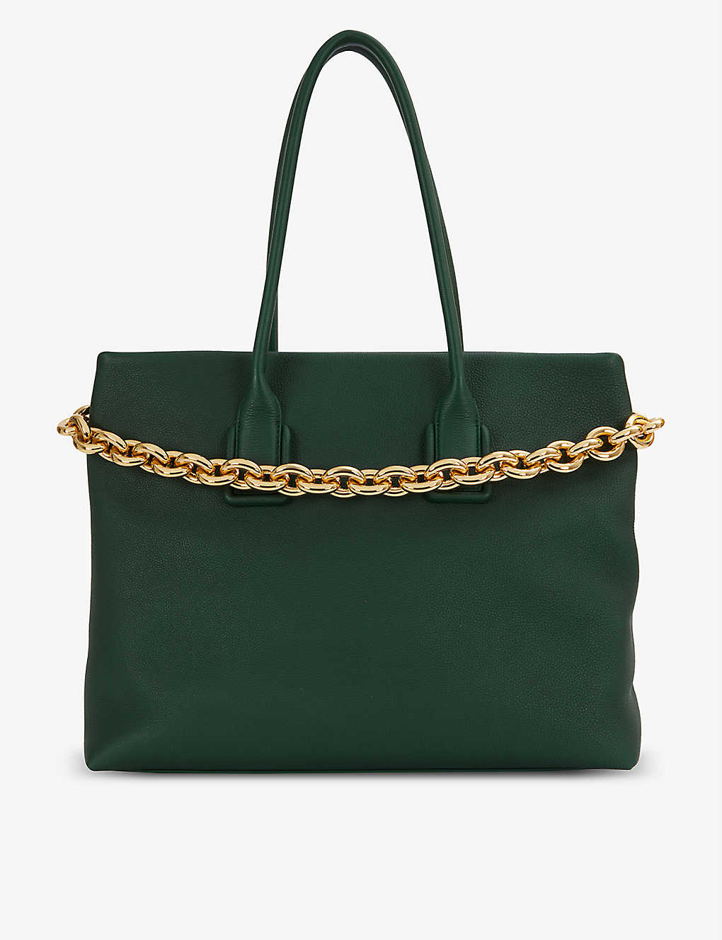 Chain embellished leather tote bag(9292930)