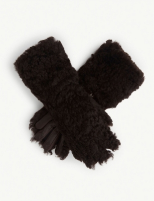 Soft-touch shearling gloves(9304434)