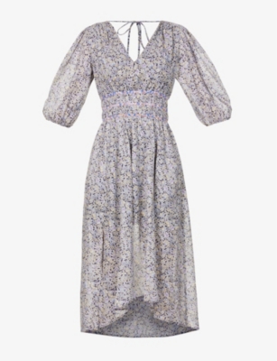 Rilota flora-print cotton maxi dress(9343042)