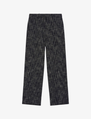 Wide-leg tweed organic cotton trousers(9334104)