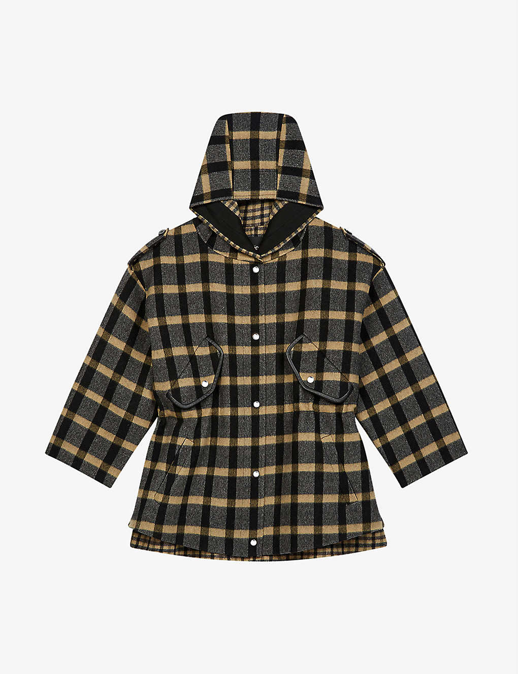Gangzhy check wool-blend coat(9399849)