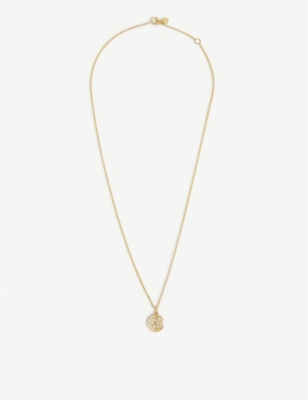 Crescent-moon charm brass necklace(9332800)