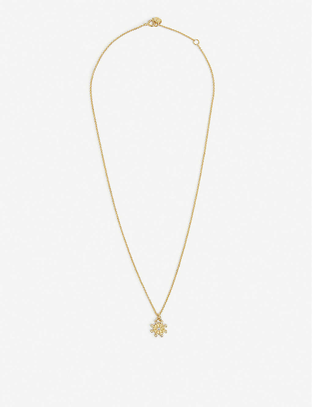 Snowflake-charm pendant brass necklace(9332777)