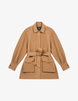 Galicol patch-pocket wool belted coat(9337856)
