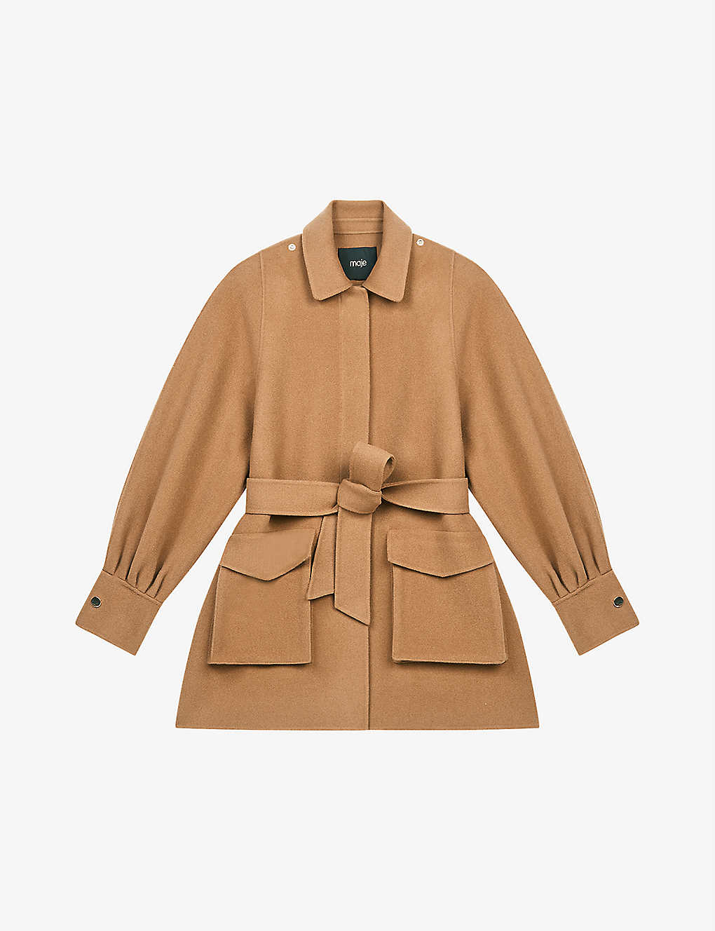 Galicol patch-pocket wool belted coat(9337856)