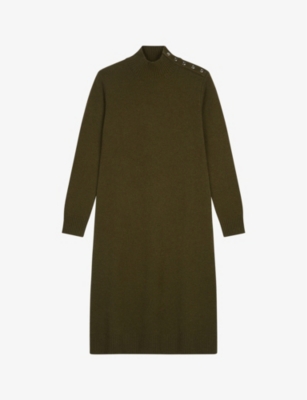 Rachir button-embellished cashmere midi dress(9413787)