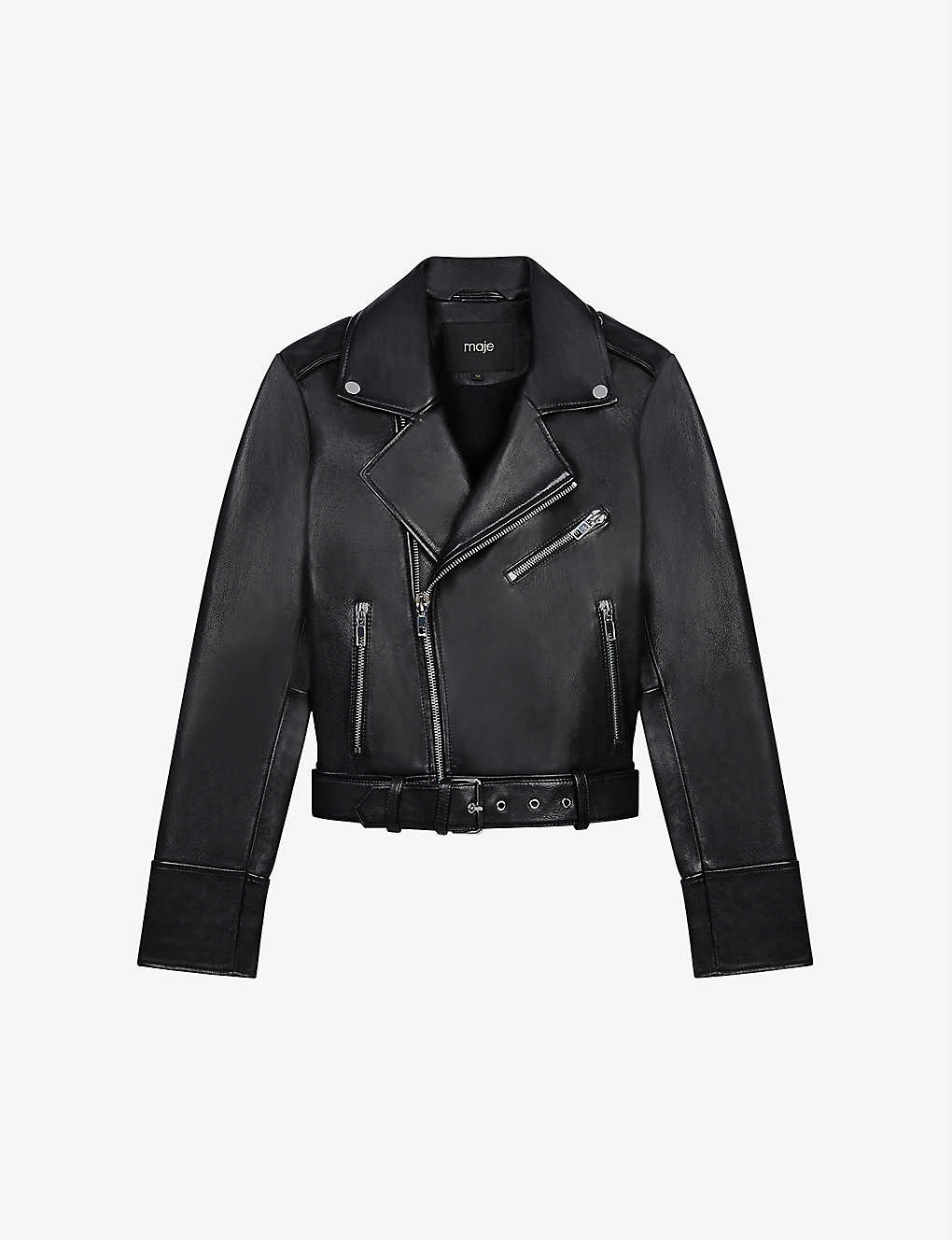 Billyo asymmetric leather jacket(9329566)