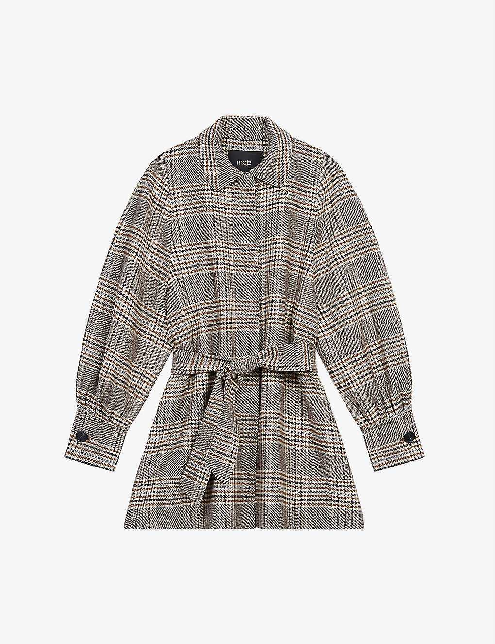 Galicome checked wool-blend shirt jacket(9413849)