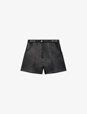 Imors horsebit-embellished high-rise leather shorts(9407750)