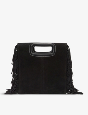 Mini M tassel-trimmed suede shoulder bag(9436263)