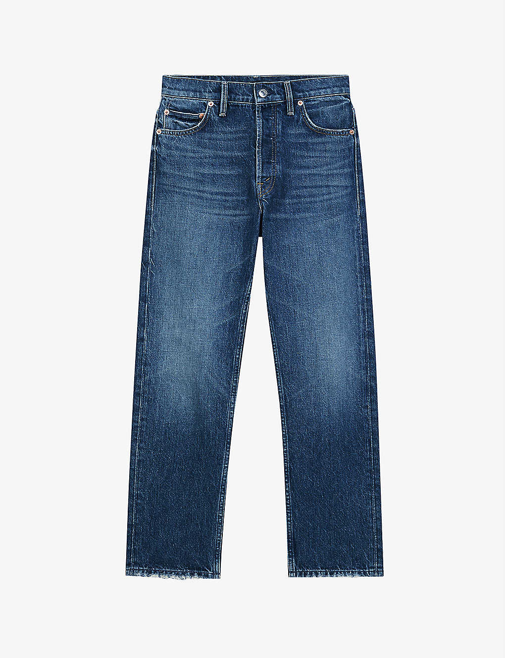 Straight-cut eco-washed organic cotton jeans(9347629)