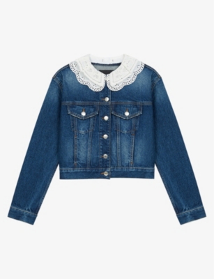 Brenda contrasting-collar organic-cotton denim jacket(9379219)