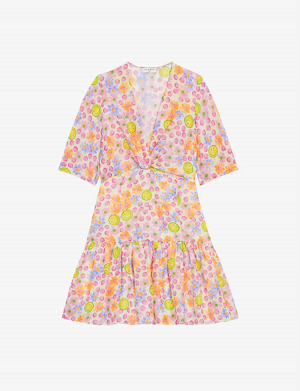 Smiley® floral-print linen-blend mini dress(9255566)