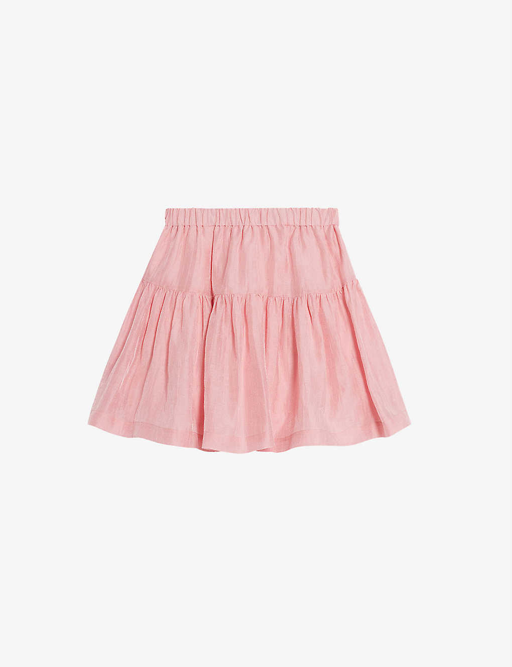Smiley® ruffled linen-blend mini skirt(9256622)