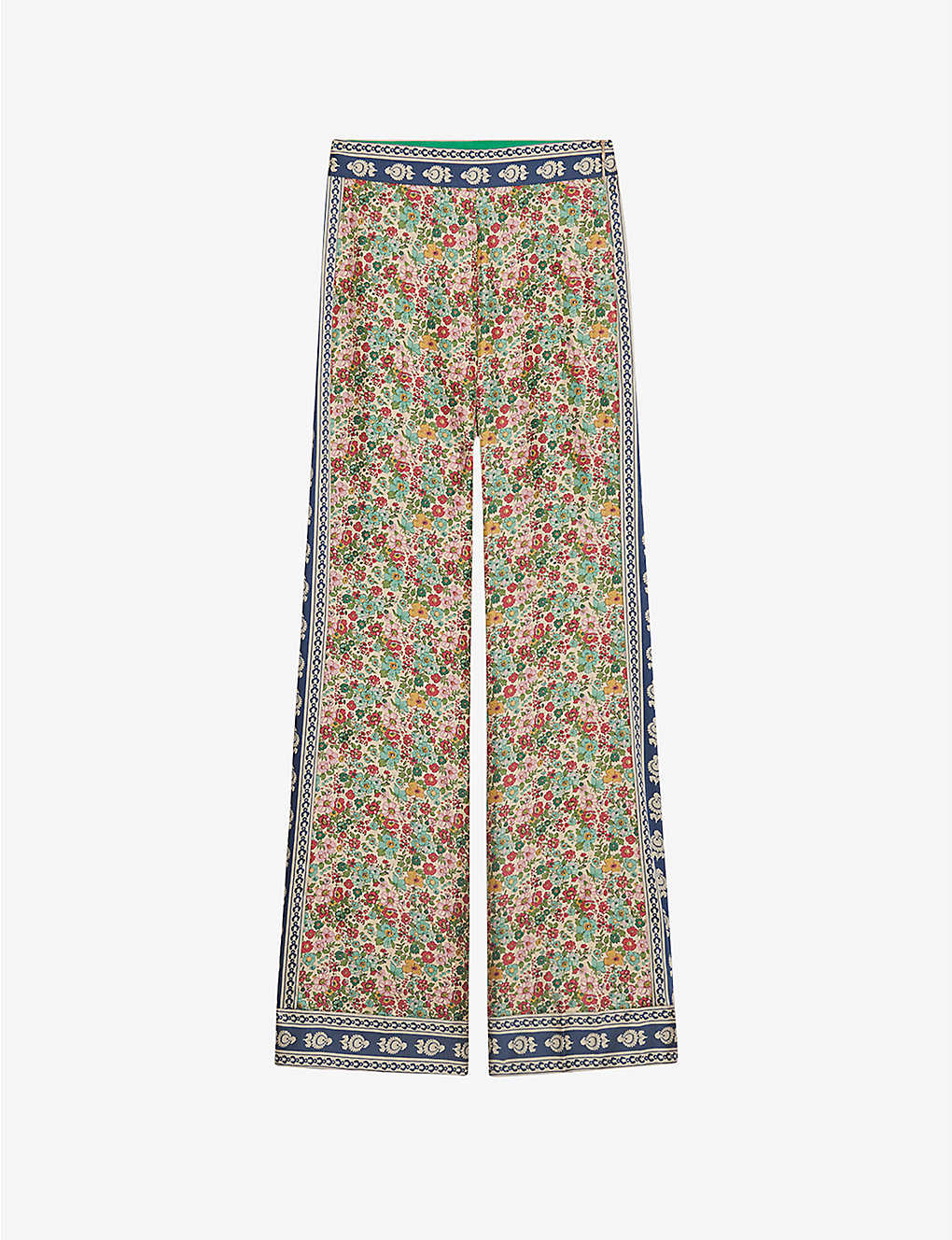 Felice floral-print wide-leg woven trousers(9291056)