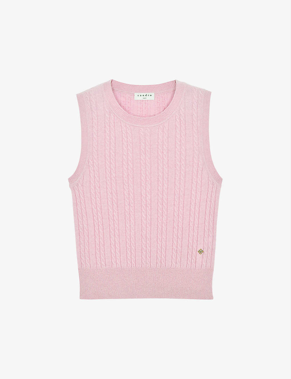 Cable-detail sleeveless knit sweater(9308368)