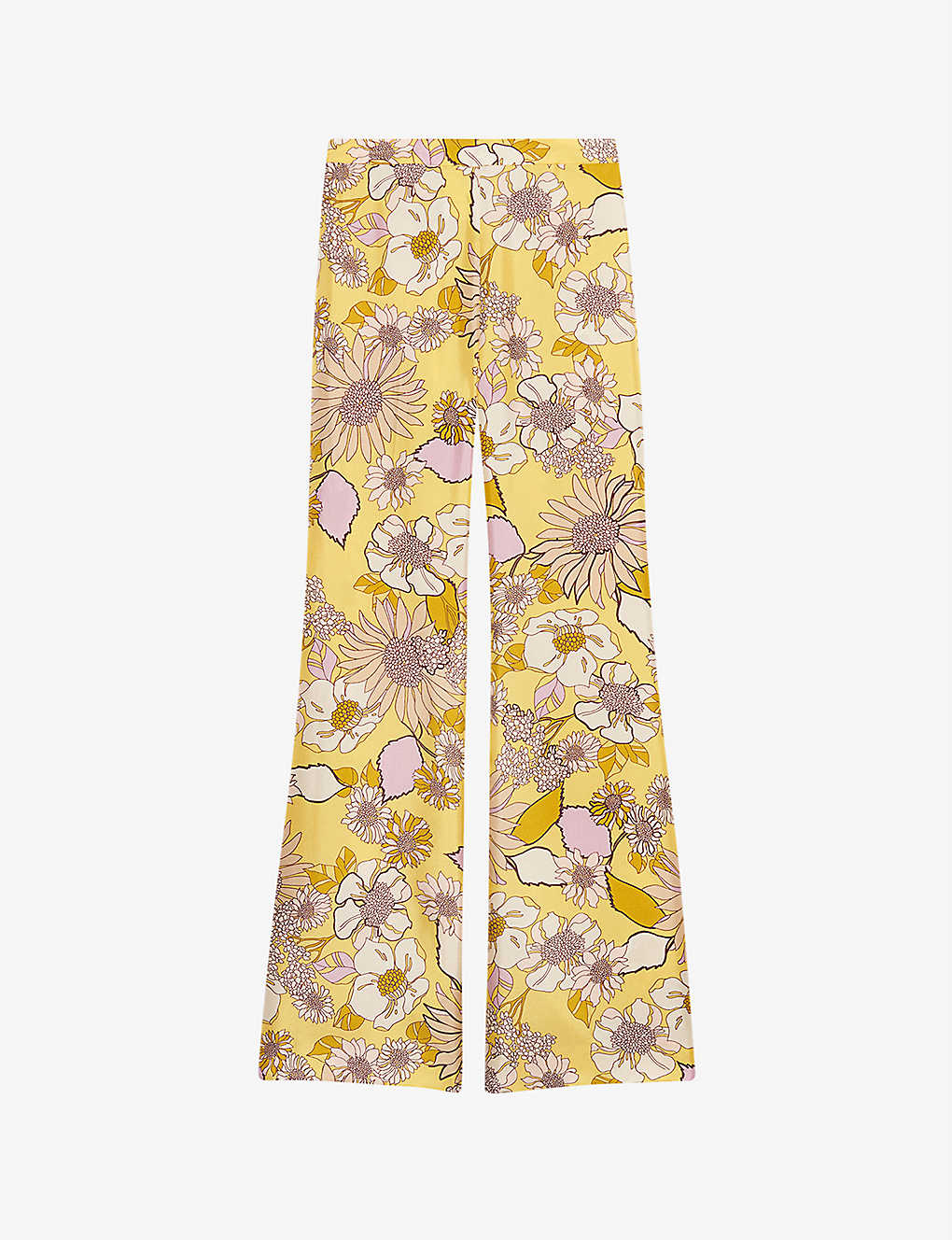 Floral-print wide-leg crepe trousers(9257548)