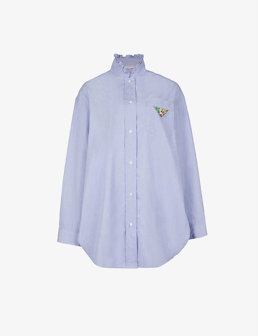 Pocket square-detail cotton shirt(9303409)