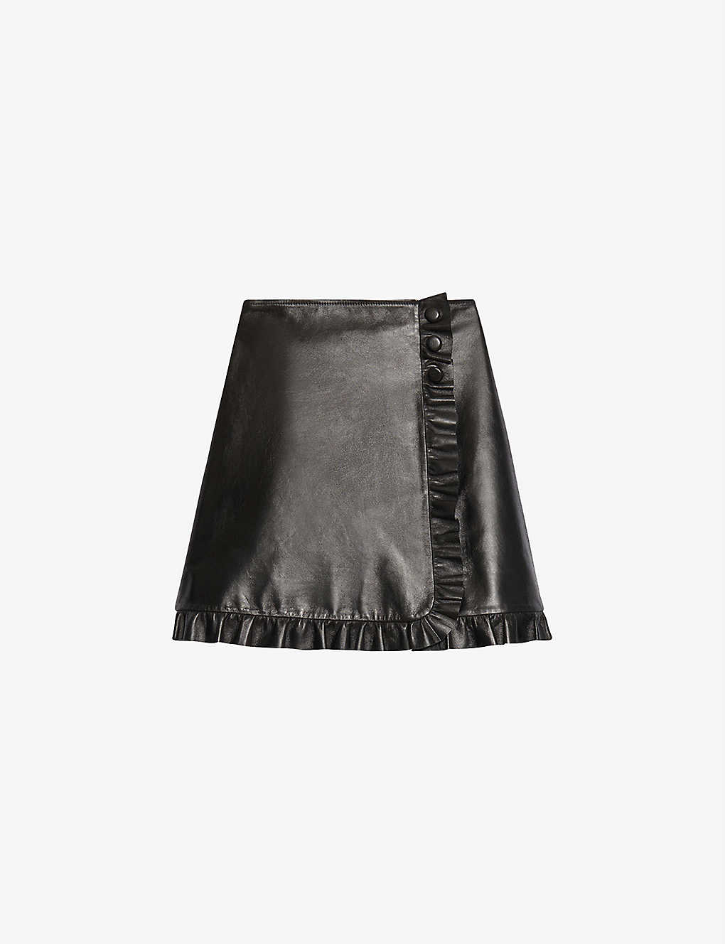 Jolie frilled high-rise leather mini skirt(9433261)