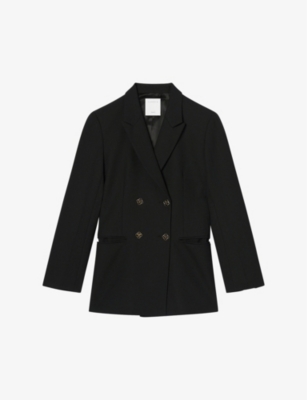 SANDRO: Malory double-breasted wool-blend blazer