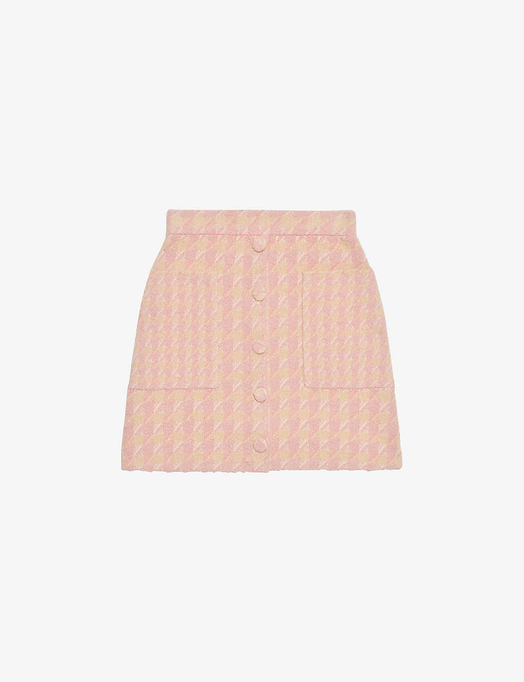 Louisa houndstooth organic cotton-blend mini skirt(9472244)