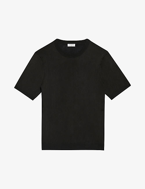 SANDRO: Crewneck classic-fit knitted T-shirt