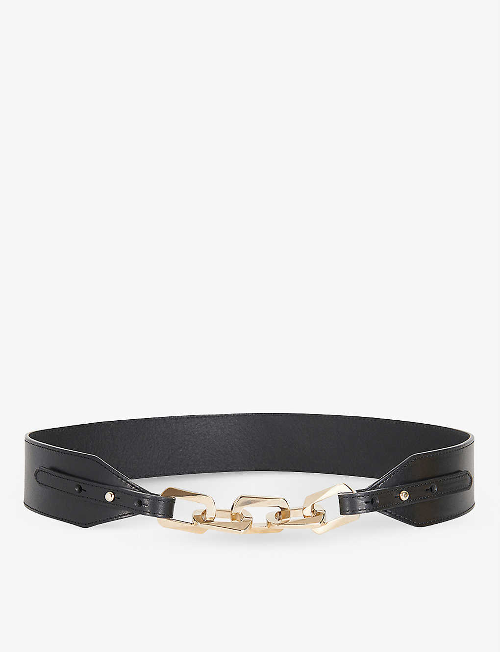 Chain-detail leather belt(9291796)