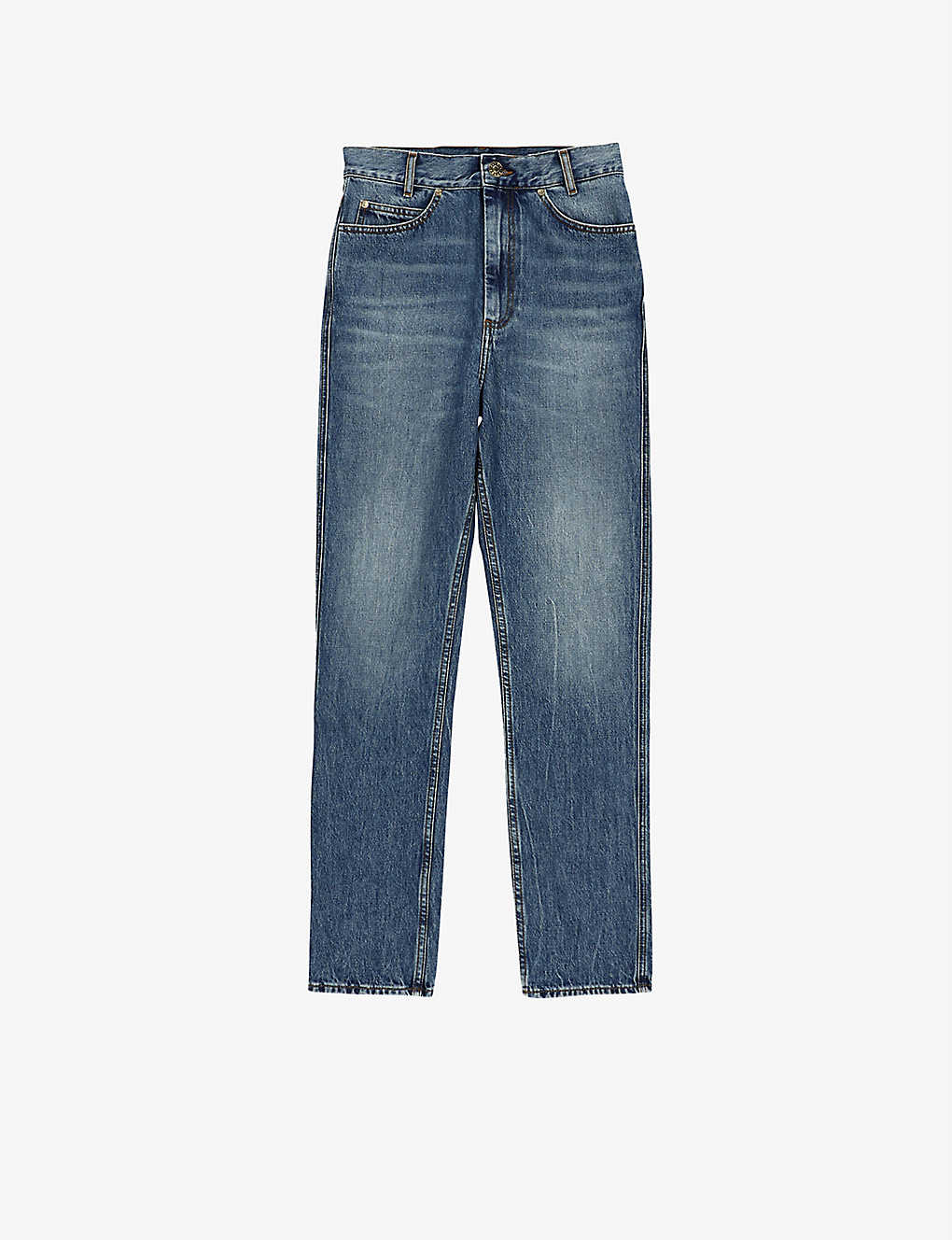 Oscar high-waisted faded organic-cotton denim jeans(9445019)