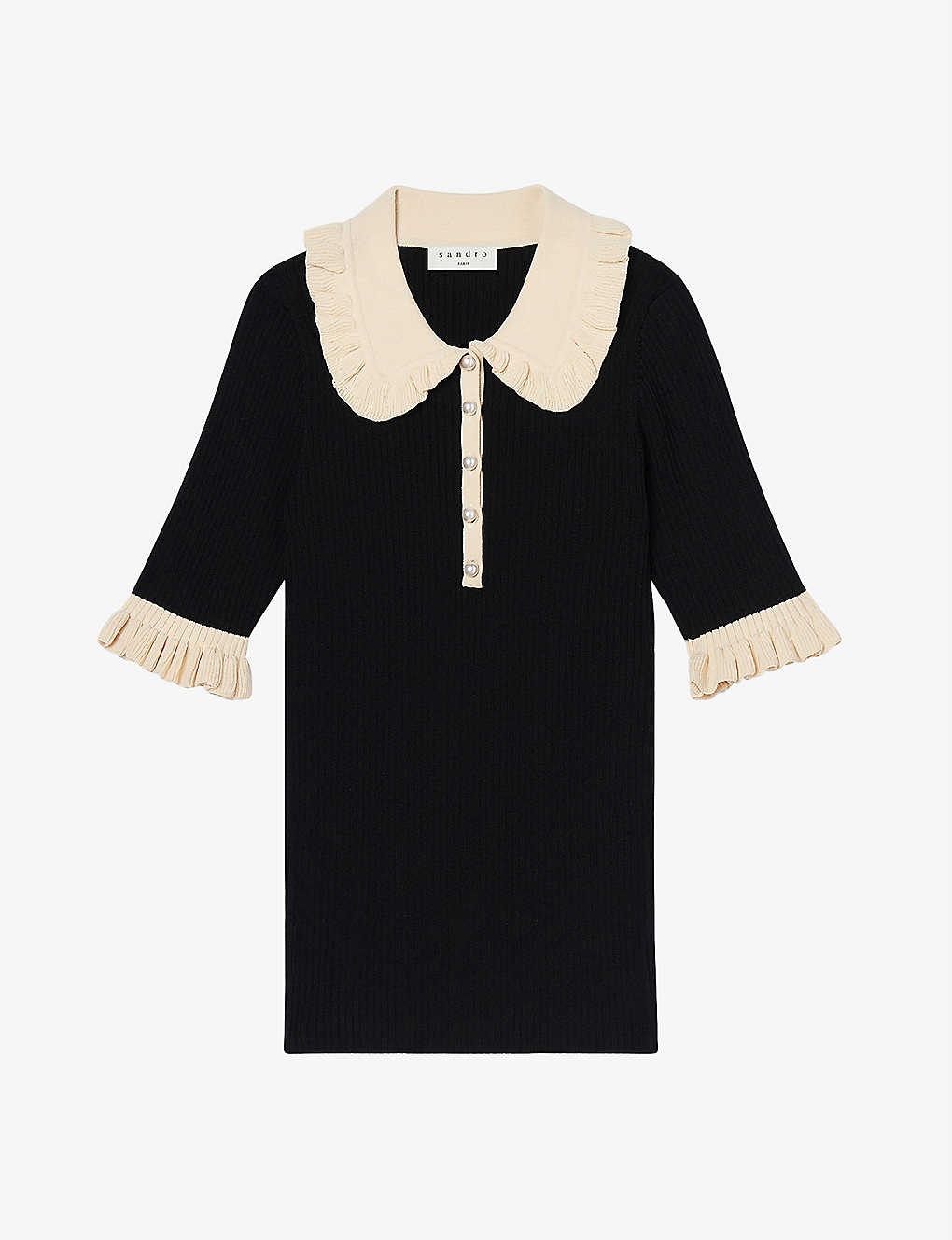 Solange Peper Pan-collar ribbed knitted top(9461686)