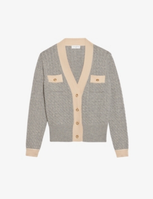 Jane cable-knit wool and cashmere-blend cardigan(9461704)