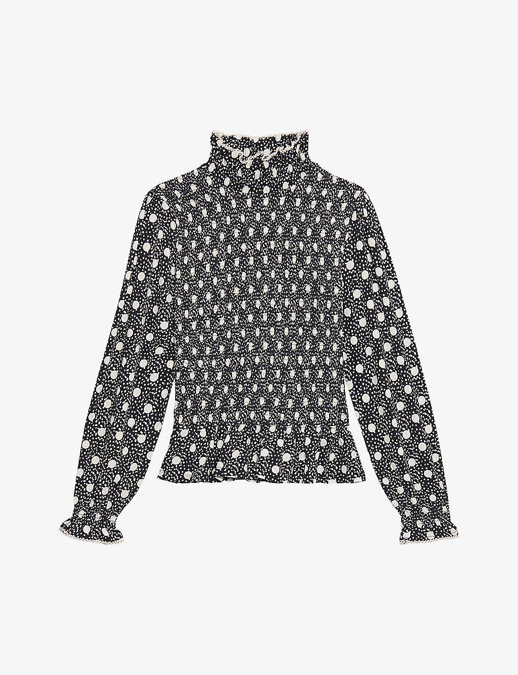 Polka dot stretch-crepe blouse(9468989)