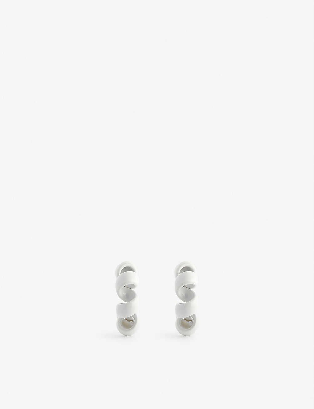 Telephone Wire sterling silver hoop earrings(9247760)