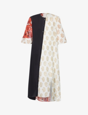 Dayle floral-print upcycled crepe midi dress(9246294)