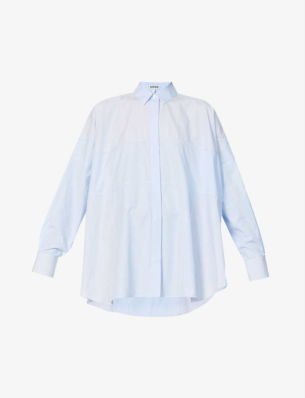 Striped oversized cotton-poplin shirt(9273622)