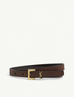 Logo-buckle leather belt(9327538)