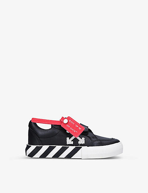OFF-WHITE C/O VIRGIL ABLOH: Arrows vulcanised leather low-top trainers 6-8 years