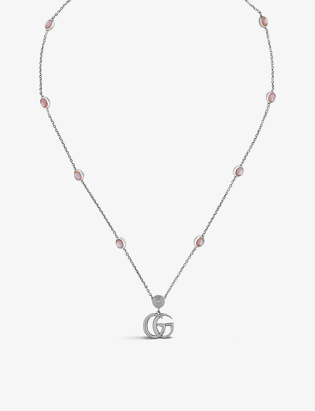 Marmont Double G sterling-silver and mother-of-pearl necklace(9281467)