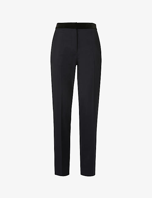 SANDRO: Straight-leg mid-rise stretch recycled polyester-blend trousers