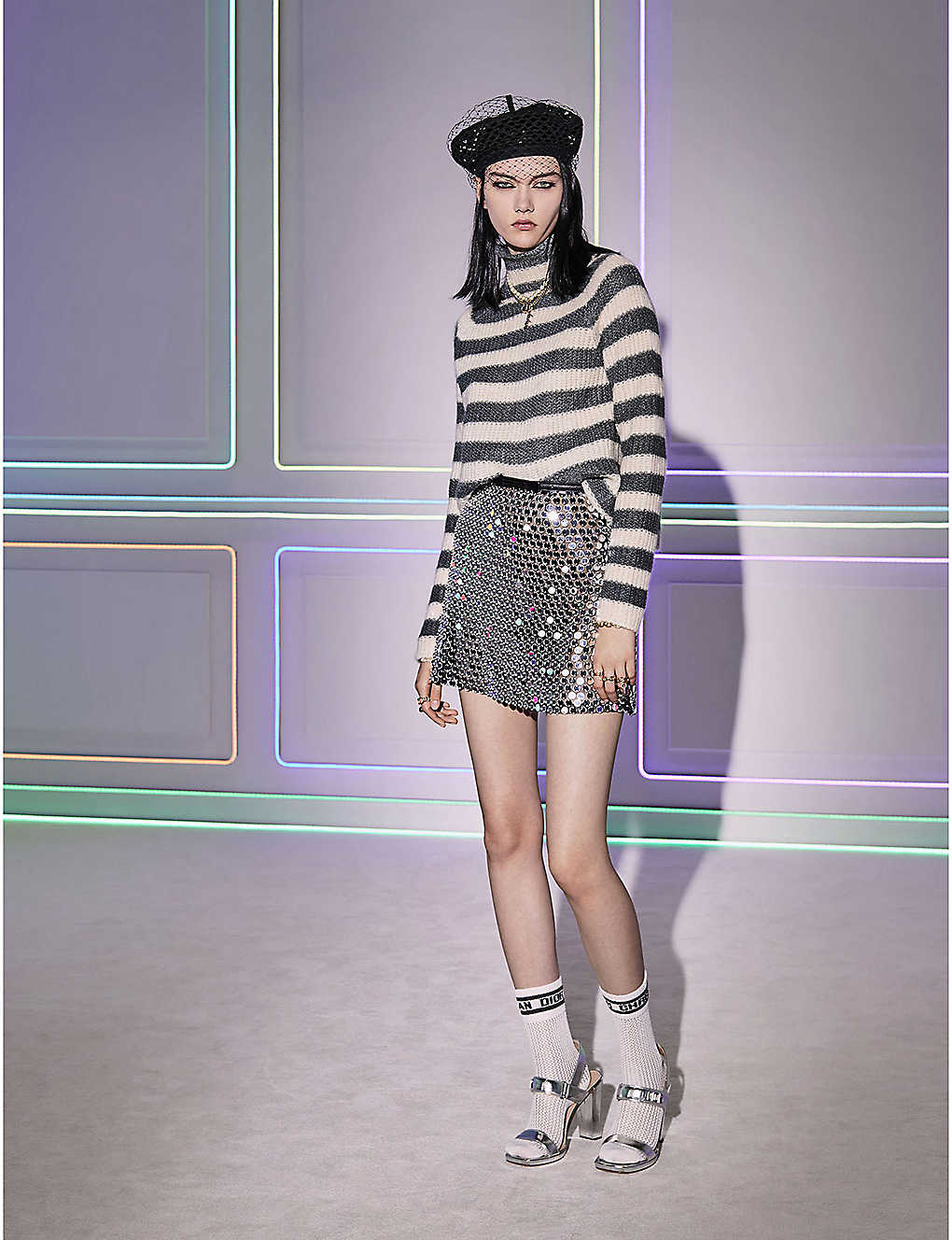 Stripe-print wool-blend jumper(9254442)